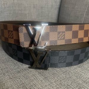 Tan and Black & Grey reversible Louis Vuitton Belts